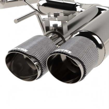 Kooks 18-24 Ford Mustang GT 5.0 3in. Valved Shotgun Cat-Back Exhaust - Carbon Tips