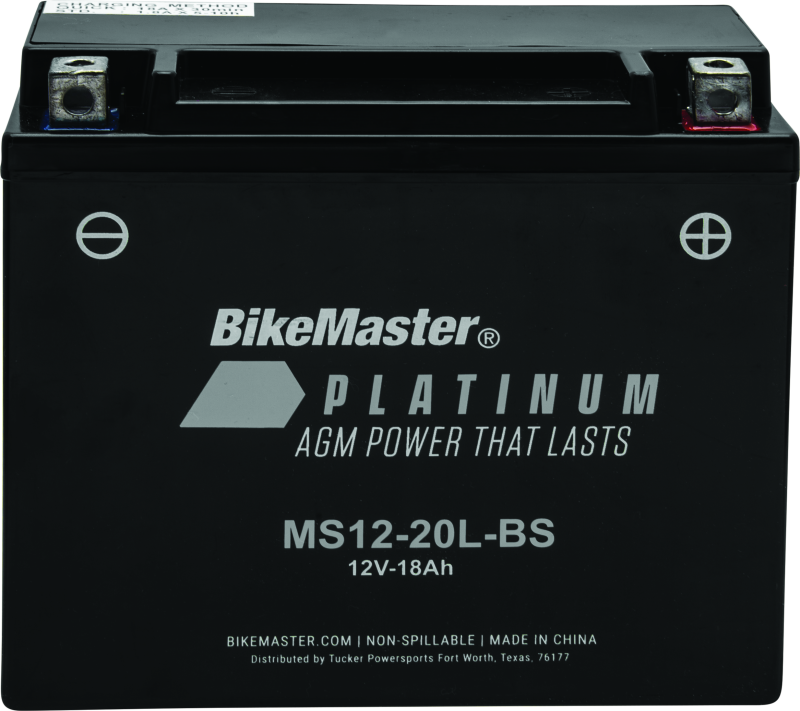 BikeMaster AGM Battery - MS12-20L-BS - Striker Modified
