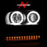 ANZO 2002-2009 Chevrolet Trailblazer Projector Headlights w/ Halo Black - Striker Modified