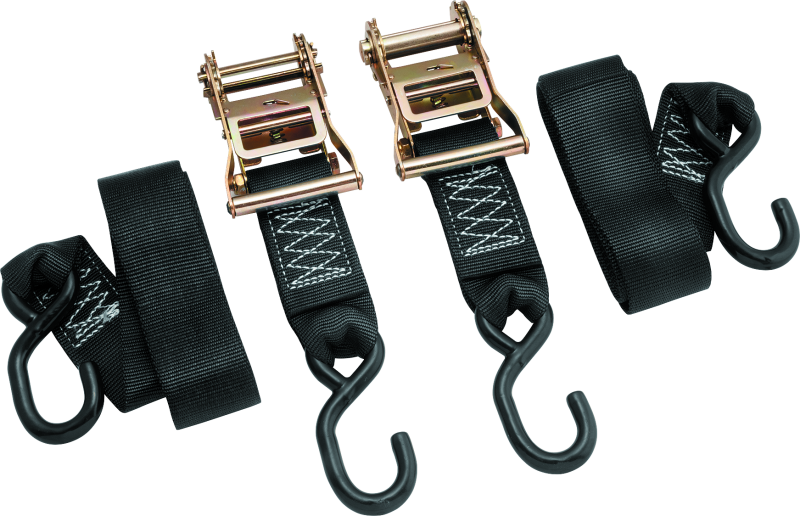 BikeMaster 2x84in Ratchet Tiedown Pair - Black - Striker Modified