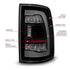 ANZO 09-18 Dodge Ram 1500 Sequential LED Taillights Smoke Black w/Switchback Amber Signal - Striker Modified