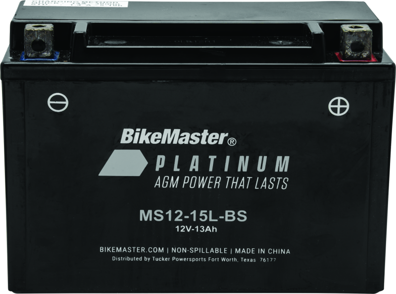 BikeMaster AGM Battery - MS12-15L-BS - Striker Modified