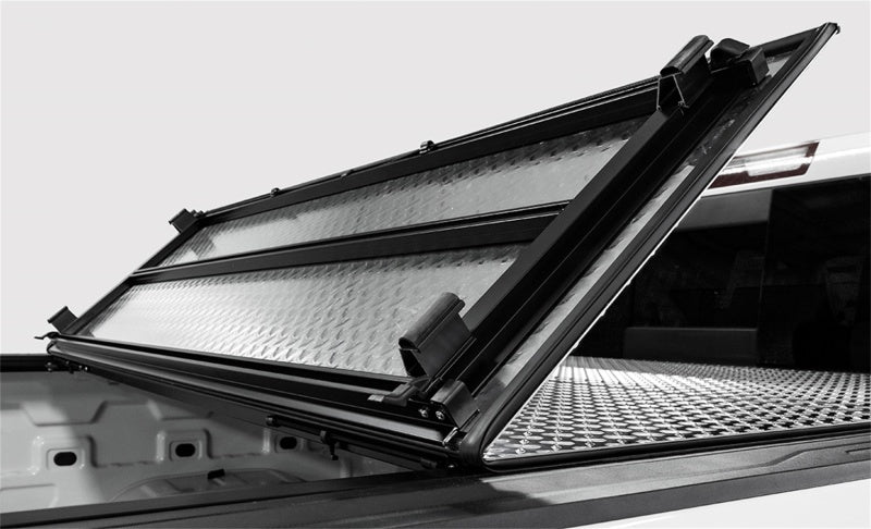 Access LOMAX Folding Hard Cover 17+ Ford Super Duty F-250/F-350/F-450 6ft 8in Box Black Urethane - Striker Modified