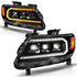 ANZO 15-22 Chevy Colorado Blk Housing Full LED DRL Projector Headlight w/ Sequential Light Bar - Striker Modified