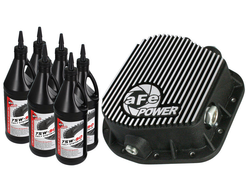 aFe Power Rear Diff Cover (Machined) 12 Bolt 9.75in 97-16 Ford F-150 w/ Gear Oil 4 QT - Striker Modified