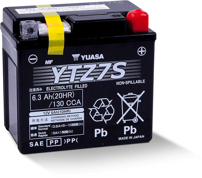 Yuasa YTZ7S Maintenance Free AGM 12 Volt Battery - Striker Modified