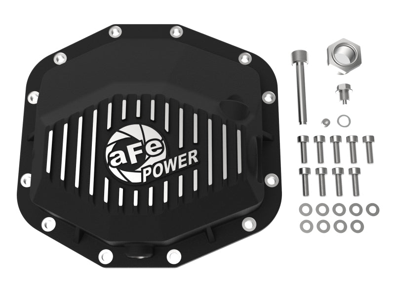 aFe POWER 21-22 Ram 1500 TRX Hemi V8 6.2L (sc) PRO Series Rear Differential Cover Black w/ Machined - Striker Modified