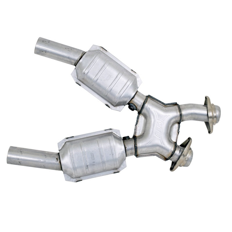 BBK 99-04 Mustang 4.6 GT / Cobra High Flow X Pipe With Catalytic Converters - 2-1/2 - Striker Modified