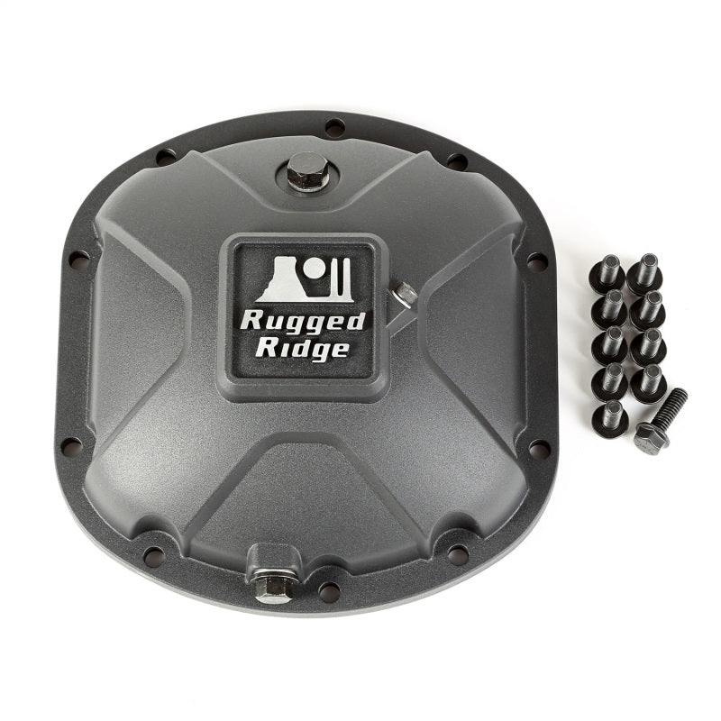 Rugged Ridge Boulder Aluminum Differential Cover Dana 30 Black - Striker Modified