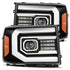 AlphaRex 07-13 GMC 1500HD PRO-Series Proj Headlights Plank Style Matte Blk w/Activ Light/Seq Signal - Striker Modified