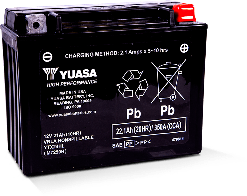 Yuasa YTX24HL Maintenance Free AGM 12 Volt Battery - Striker Modified