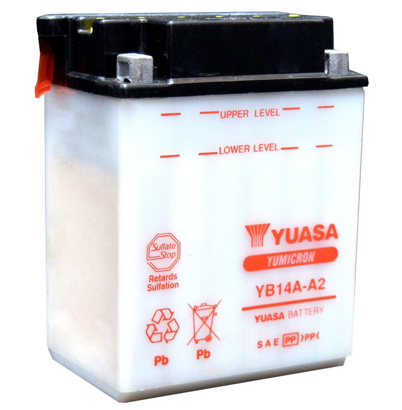 Yuasa YB14A-A2 Yumicron CX 12 Volt Battery - Striker Modified