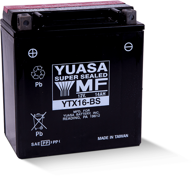 Yuasa YTX16-BS Maintenance Free AGM 12 Volt Battery (Bottle Supplied) - Striker Modified