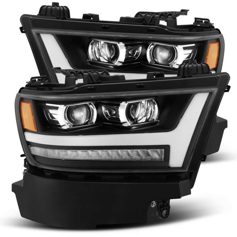 AlphaRex 19-20 Ram 1500HD PRO-Series Proj Headlight Plnk Style Blk w/Activ Light/Seq Signal/Plnk DRL - Striker Modified