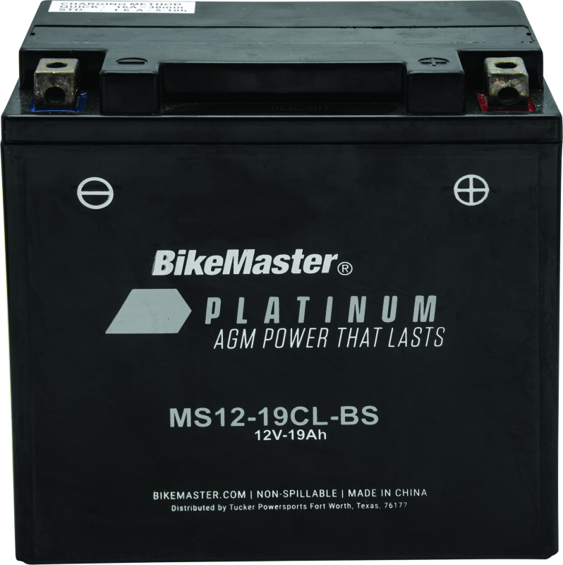 BikeMaster AGM Battery - MS12-19CL-BS - Striker Modified