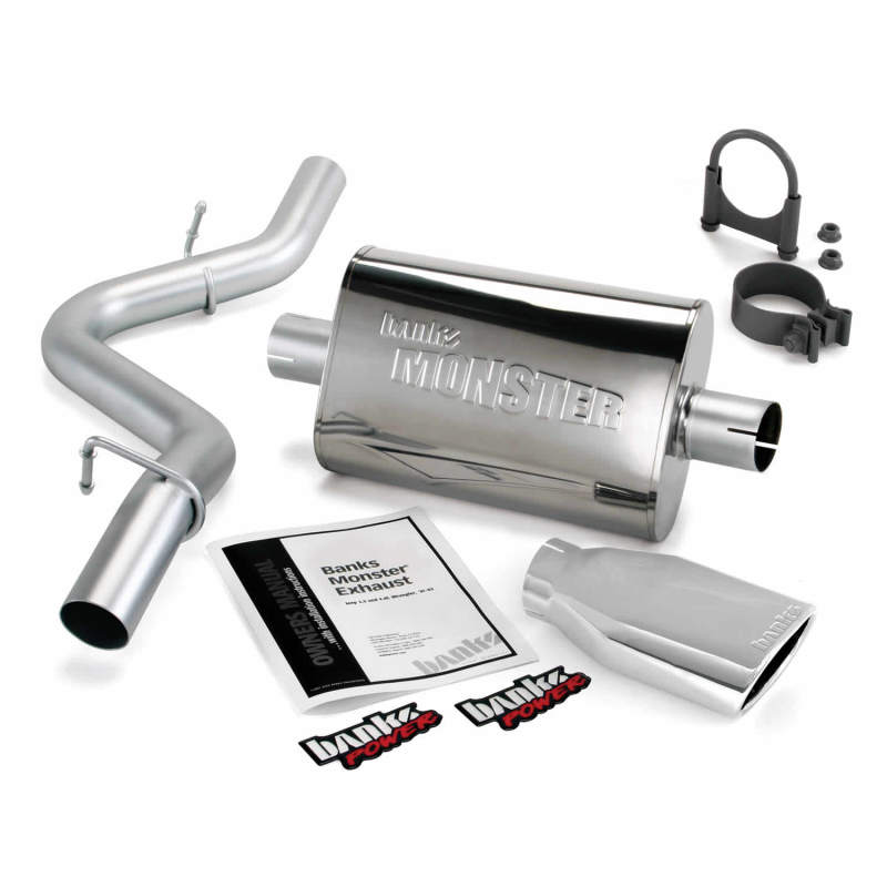 Banks Power 97-99 Jeep 2.5/4.0L Wrangler Slip Fit Cat Monster Exh Sys - SS Single Exh w/ Chrome Tip - Striker Modified