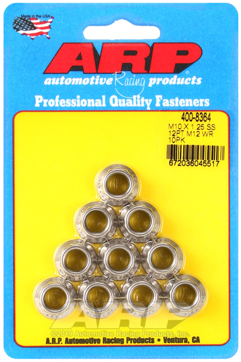 ARP M10 x 1.25 SS 12pt Nut Kit (10/pkg) - Striker Modified