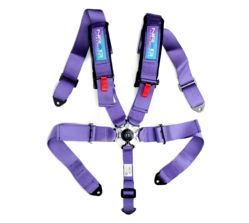 NRG SFI 16.1 5Pt 3 Inch Seat Belt Harness with Pads / Cam Lock - Purple - Striker Modified