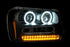 ANZO 2002-2009 Chevrolet Trailblazer Projector Headlights w/ Halo Black - Striker Modified