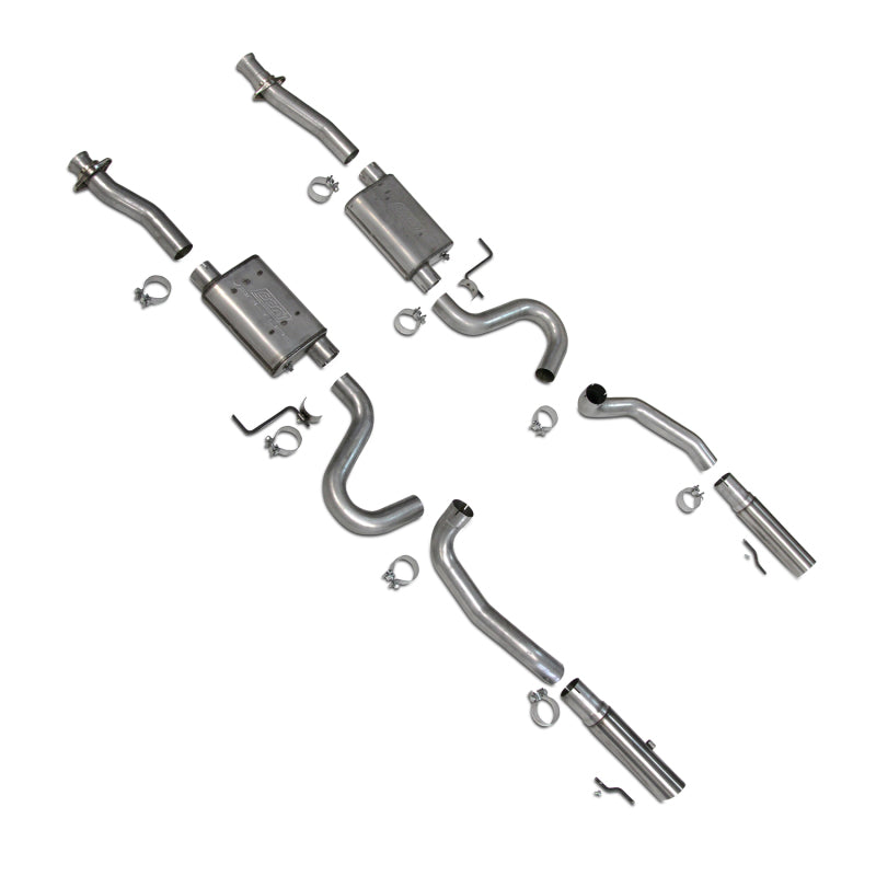BBK 86-04 Mustang Cat Back Kit Varitune Mufflers Stainless Steel Tips - Striker Modified