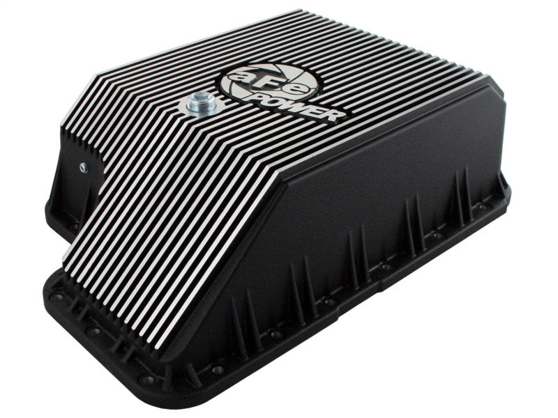 afe Transmission Pan (Black); Ford Diesel Trucks 03-10 V8-6.0/6.4L (td) - Striker Modified