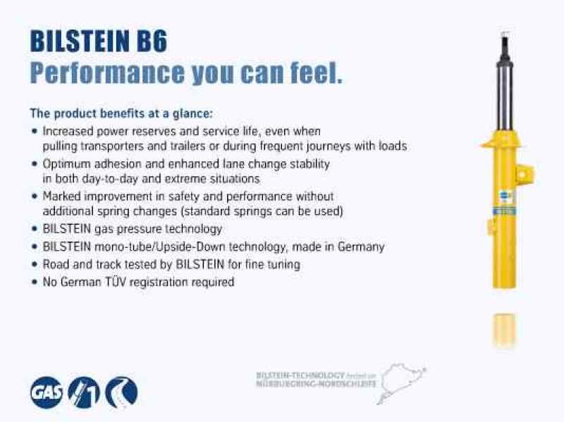 Bilstein B6 Performance 11-16 Ford Fiesta SE L4 1.6L Rear Monotube Shock - Striker Modified