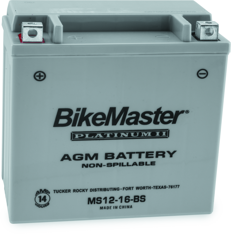 BikeMaster AGM Battery - MS12-16-BS - Striker Modified
