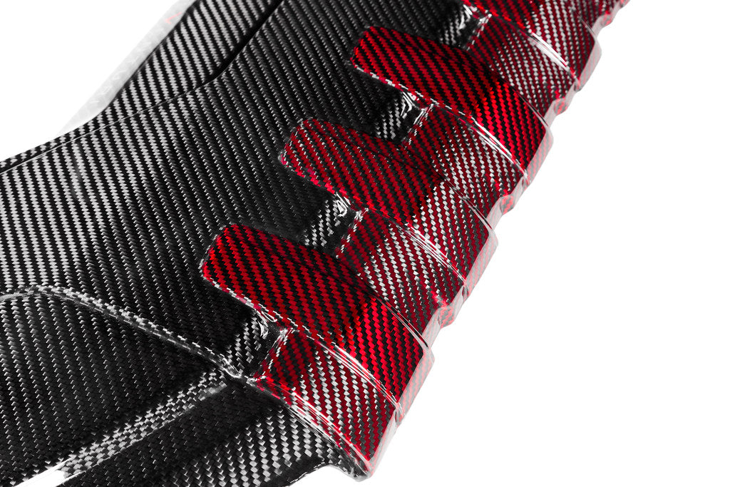 Eventuri Audi 8Y / 8V RS3 / 8S TTRS Black Carbon and Red Kevlar Engine Cover