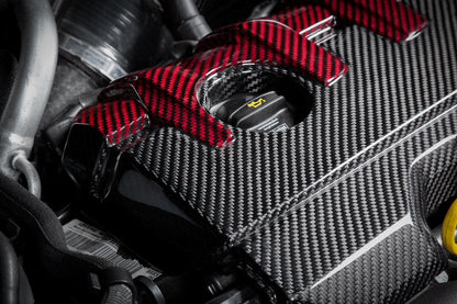 Eventuri Audi 8Y / 8V RS3 / 8S TTRS Black Carbon and Red Kevlar Engine Cover