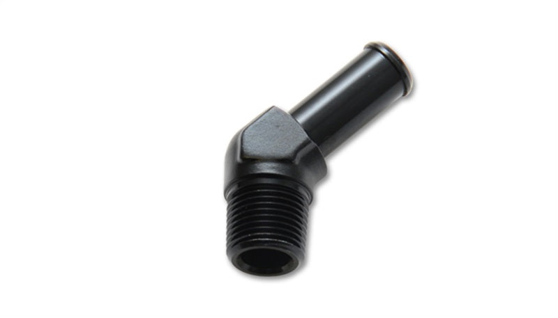 Vibrant 1/8 NPT to 1/4in Barb Straight Fitting 45 Deg Adapter - Aluminum - Striker Modified