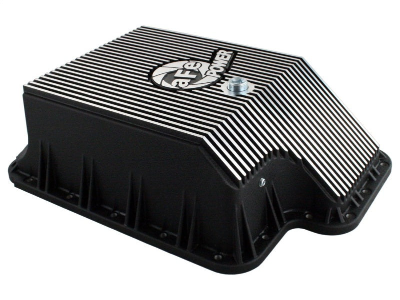 afe Transmission Pan (Black); Ford Diesel Trucks 03-10 V8-6.0/6.4L (td) - Striker Modified