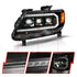 ANZO 15-22 Chevy Colorado Blk Housing Full LED DRL Projector Headlight w/ Sequential Light Bar - Striker Modified