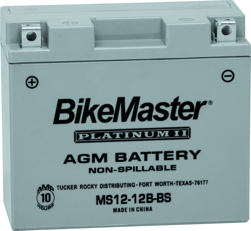 BikeMaster AGM Battery - MS12-12B-BS - Striker Modified