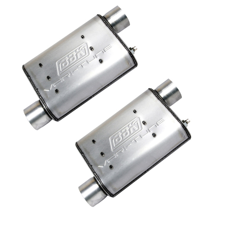 BBK 86-04 Mustang Cat Back Kit Varitune Mufflers Stainless Steel Tips - Striker Modified