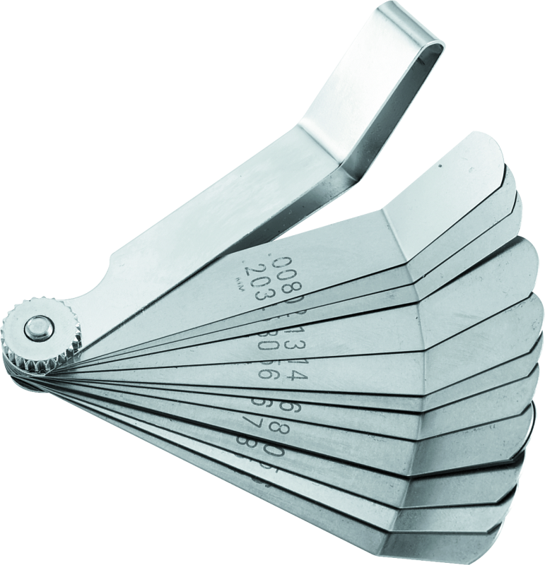 BikeMaster 12-Blade Angled Combination Tappet Feeler Gauge Set - Pack of 3 - Striker Modified
