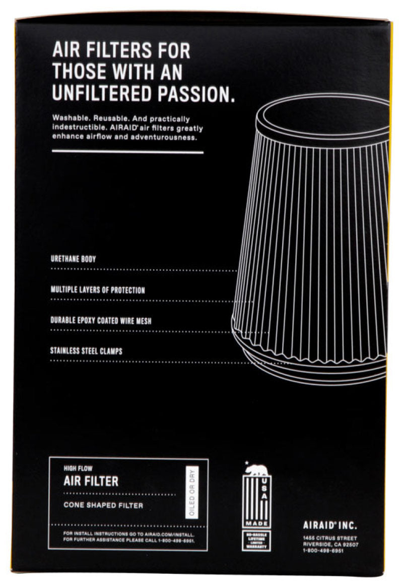 Airaid Universal Air Filter - Cone 4 x 7 x 4 5/8 x 7 w/ Short Flange - Striker Modified