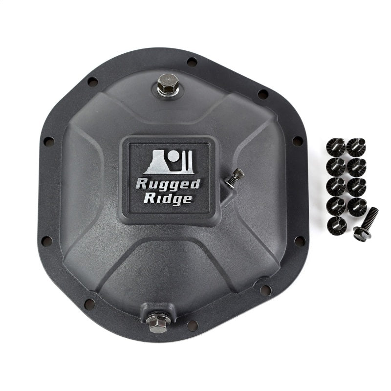 Rugged Ridge Boulder Aluminum Differential Cover Dana 44 Black - Striker Modified