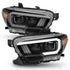 ANZO 2016-2017 Toyota Tacoma Projector Headlights w/ Plank Style Switchback Black w/ Amber w/ DRL - Striker Modified