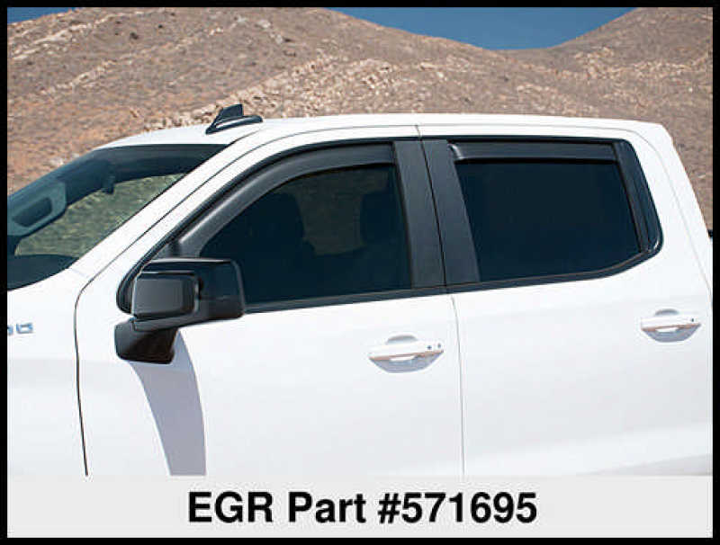 EGR 2019 Chevy 1500 Crew Cab In-Channel Window Visors - Matte - Striker Modified