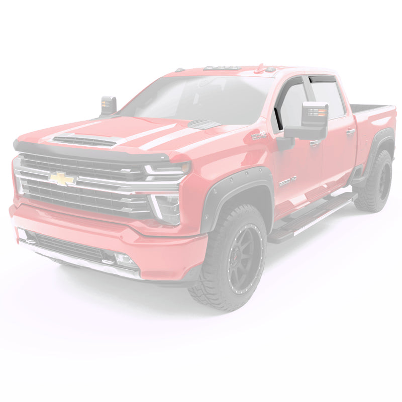 EGR 2019 Chevy 1500 Crew Cab In-Channel Window Visors - Dark Smoke - Striker Modified