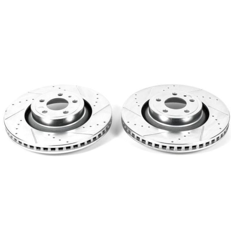 Power Stop 15-19 Ford Mustang Front Evolution Drilled & Slotted Rotors - Pair - Striker Modified