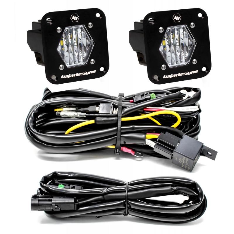 Baja Designs S1 Wide Cornering LED Light Backup Kit w/ Mounting Bracket Pair - Striker Modified
