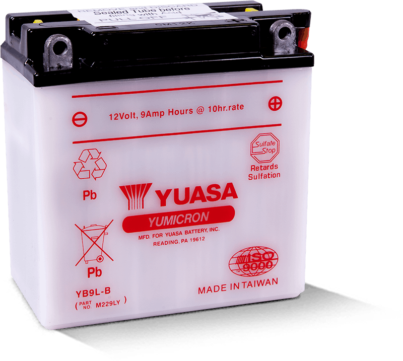 Yuasa YB9L-B Yumicron 12 Volt Battery - Striker Modified