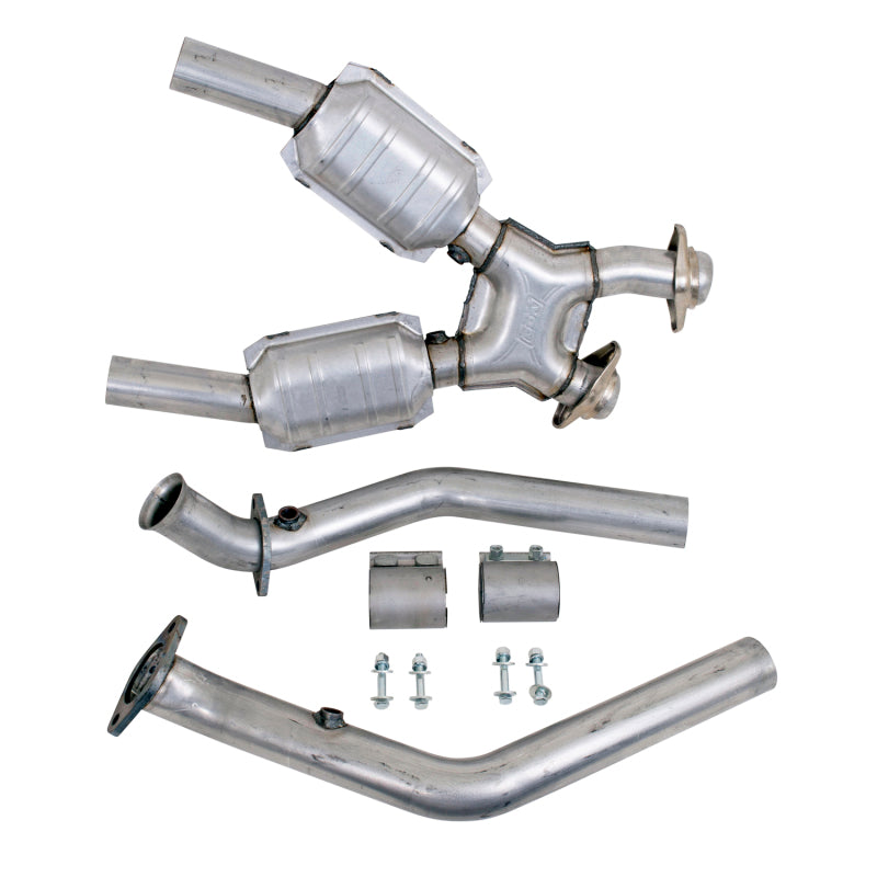BBK 99-04 Mustang 4.6 GT / Cobra High Flow X Pipe With Catalytic Converters - 2-1/2 - Striker Modified