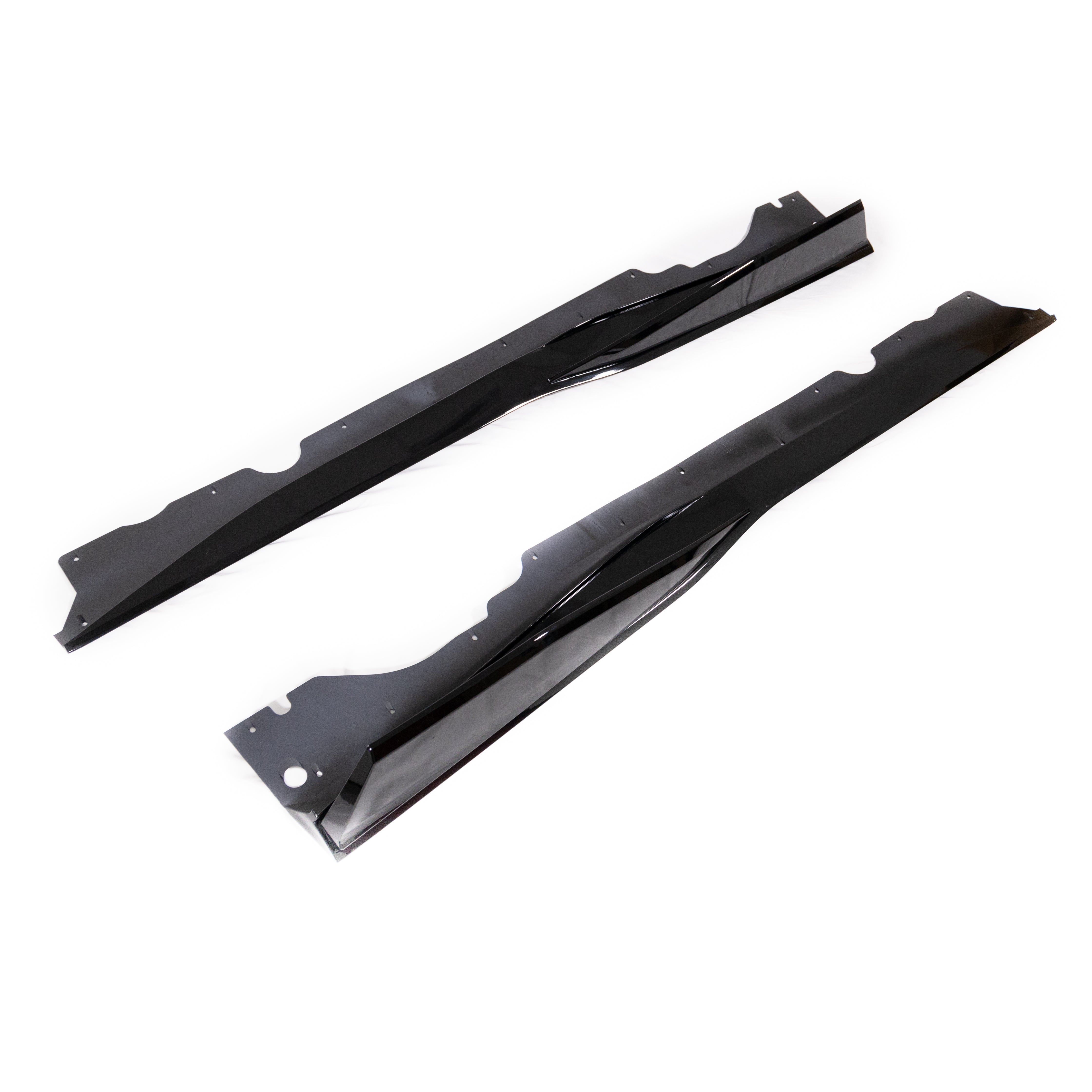 2020-2024 Corvette C8 Stingray Evo Style Side Skirts Gloss Black Pair