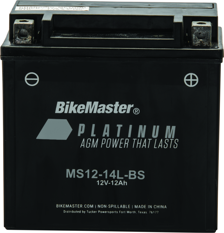 BikeMaster AGM Battery - MS12-14L-BS - Striker Modified
