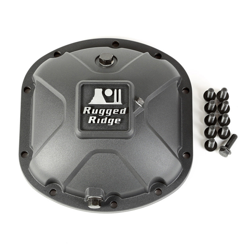 Rugged Ridge Boulder Aluminum Differential Cover Dana 30 Black - Striker Modified