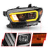 ANZO 2016-2017 Toyota Tacoma Projector Headlights w/ Plank Style Switchback Black w/ Amber w/ DRL - Striker Modified