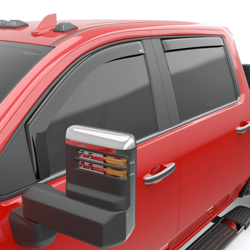 EGR 2019 Chevy 1500 Crew Cab In-Channel Window Visors - Dark Smoke - Striker Modified