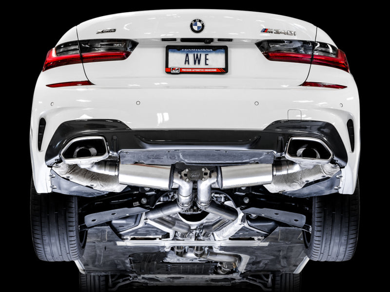 AWE Tuning 2019+ BMW M340i (G20) Resonated Touring Edition Exhaust (Use OE Tips) - Striker Modified